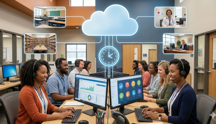 Central telefónica cloud para escolas: horários, departamentos e atendimento centralizado