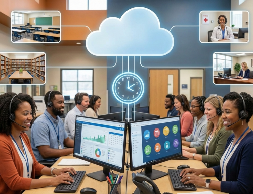 Central telefónica cloud para escolas: horários, departamentos e atendimento centralizado
